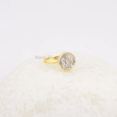 Black Rutile Ring - Solid Silver - Gold Plated Ring - 10mm Rutile Round Stone - Elegant Jewelry - Gift For Bride - Jewelry For New Beginning